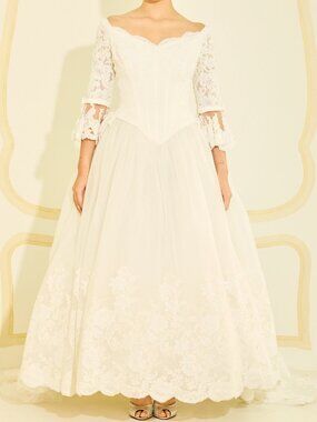 Vintage 90s Demetrios Corset Wedding Dress